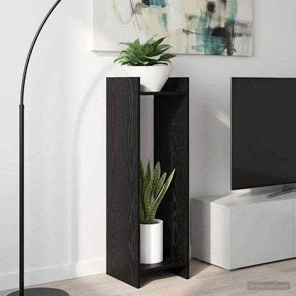 Plant Stand Black Oak 30 x 30 x 100 cm Engineered Wood