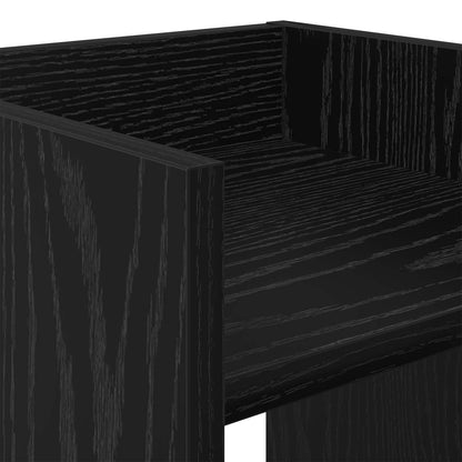 Plant Stand 2 pcs Black Oak 30 x 30 x 100 cm Engineered Wood