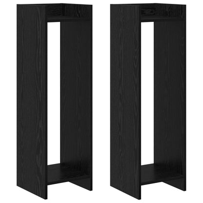 Plant Stand 2 pcs Black Oak 30 x 30 x 100 cm Engineered Wood