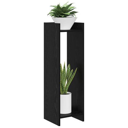 Plant Stand 2 pcs Black Oak 30 x 30 x 100 cm Engineered Wood