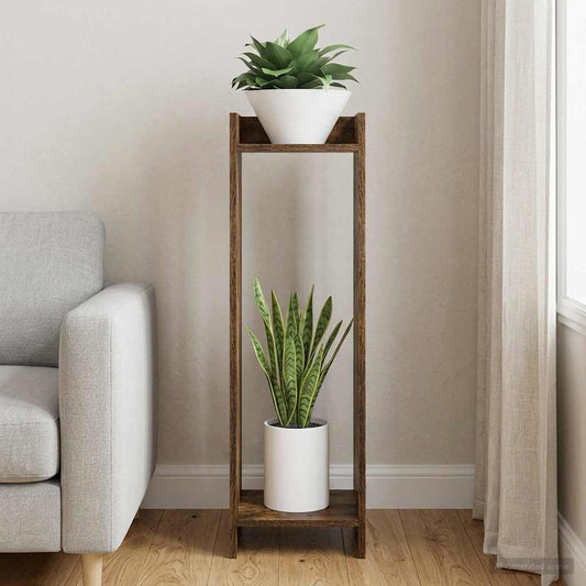 Plant Stand Smoked Oak 30 x 30 x 100 cm Engineered Wood