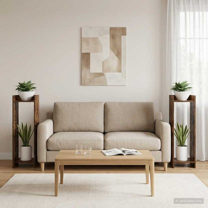 Plant Stand 2 pcs Smoked Oak 30 x 30 x 100 cm Engineered Wood