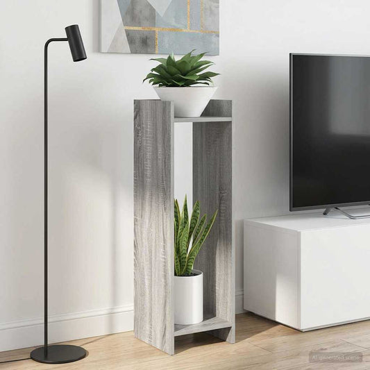 Plant Stand 2 pcs Grey Sonoma 30 x 30 x 100 cm Engineered Wood