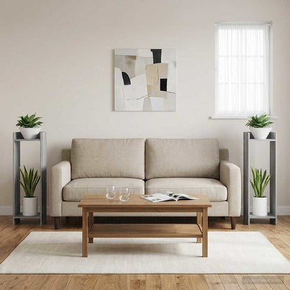 Plant Stand 2 pcs Grey Sonoma 30 x 30 x 100 cm Engineered Wood