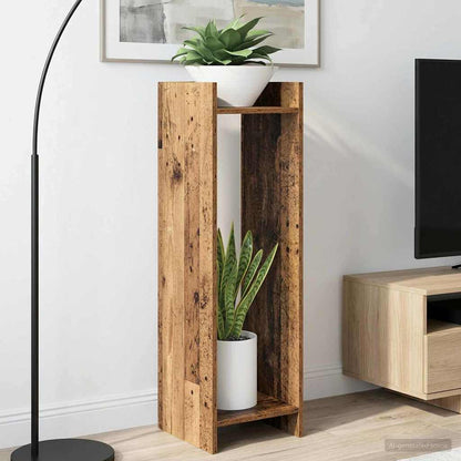 Plant Stand 2 pcs Old Wood 30 x 30 x 100 cm Engineered Wood