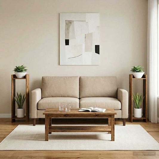 Plant Stand 2 pcs Old Wood 30 x 30 x 100 cm Engineered Wood