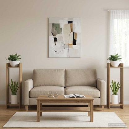 Plant Stand 2 pcs Artisan Oak 30 x 30 x 100 cm Engineered Wood