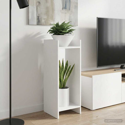 Plant Stand with Shelf White 30 x 30 x 80 cm Engineered Wood