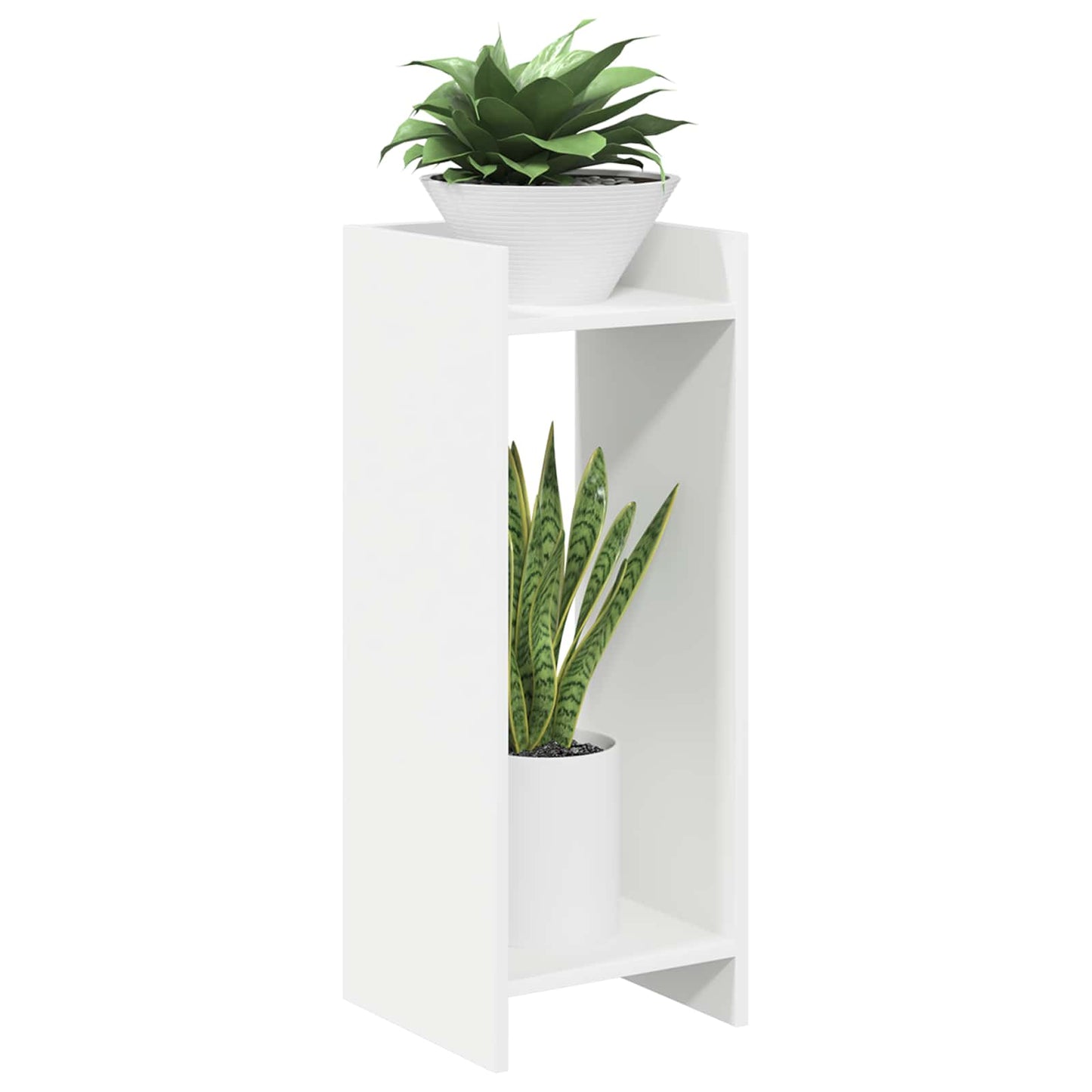 Plant Stand with Shelf White 30 x 30 x 80 cm Engineered Wood