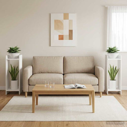 Plant Stand 2 pcs White 30 x 30 x 80 cm Engineered Wood