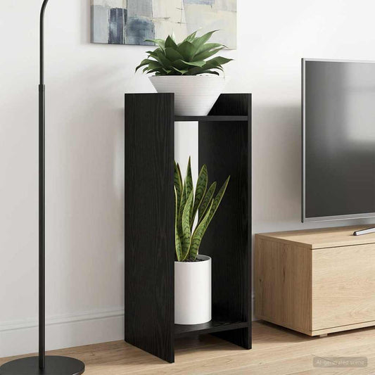 Plant Stand Black Oak 30 x 30 x 80 cm Engineered Wood