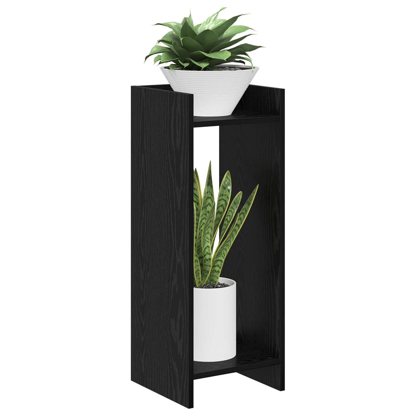 Plant Stand Black Oak 30 x 30 x 80 cm Engineered Wood