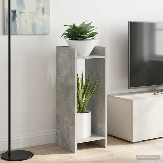 Plant Stand 2 pcs Concrete Grey 30 x 30 x 80 cm Engineered Wood