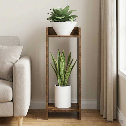 Plant Stand Smoked Oak 30 x 30 x 80 cm Engineered Wood