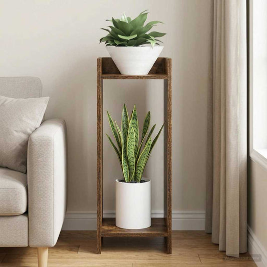 Plant Stand Smoked Oak 30 x 30 x 80 cm Engineered Wood