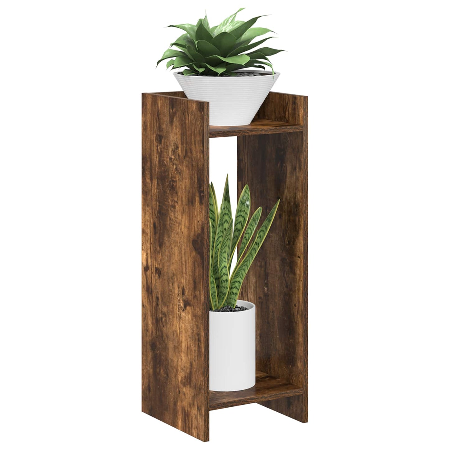 Plant Stand Smoked Oak 30 x 30 x 80 cm Engineered Wood