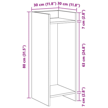 Plant Stand Smoked Oak 30 x 30 x 80 cm Engineered Wood