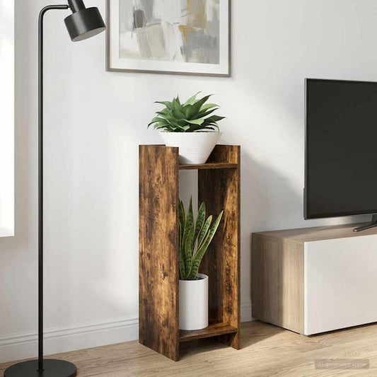 Plant Stand 2 pcs Smoked Oak 30 x 30 x 80 cm Engineered Wood