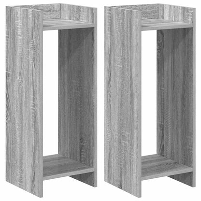 Plant Stand 2 pcs Grey Sonoma 30 x 30 x 80 cm Engineered Wood