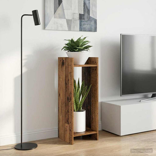 Plant Stand Old Wood 30 x 30 x 80 cm Engineered Wood