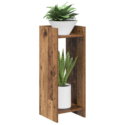 Plant Stand with Shelf Old Wood 30 x 30 x 80 cm Engineered Wood
