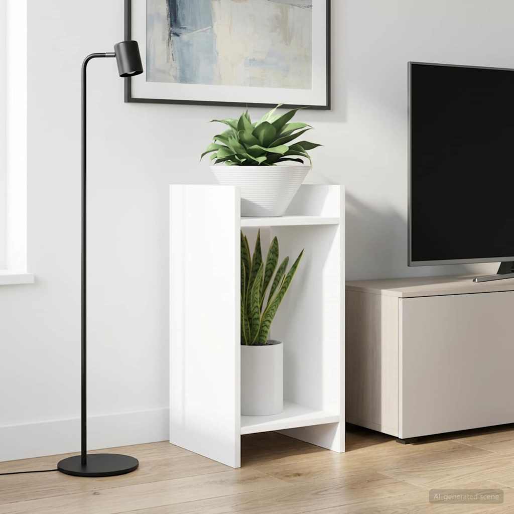 Plant Stand with Shelf White 30 x 30 x 60 cm Engineered Wood