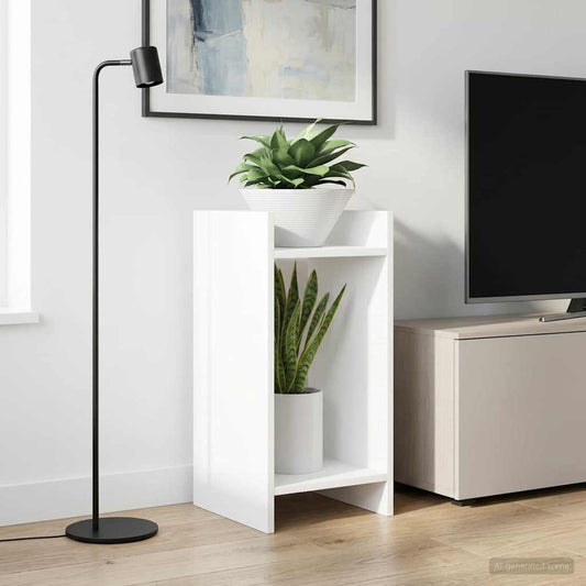 Plant Stand with Shelf White 30 x 30 x 60 cm Engineered Wood