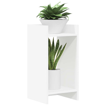 Plant Stand with Shelf White 30 x 30 x 60 cm Engineered Wood