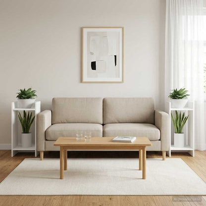 Plant Stand 2 pcs White 30 x 30 x 60 cm Engineered Wood