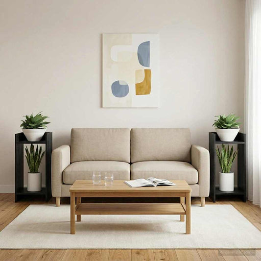 Plant Stand Black Oak 30 x 30 x 60 cm Engineered Wood