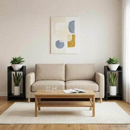 Plant Stand Black Oak 30 x 30 x 60 cm Engineered Wood