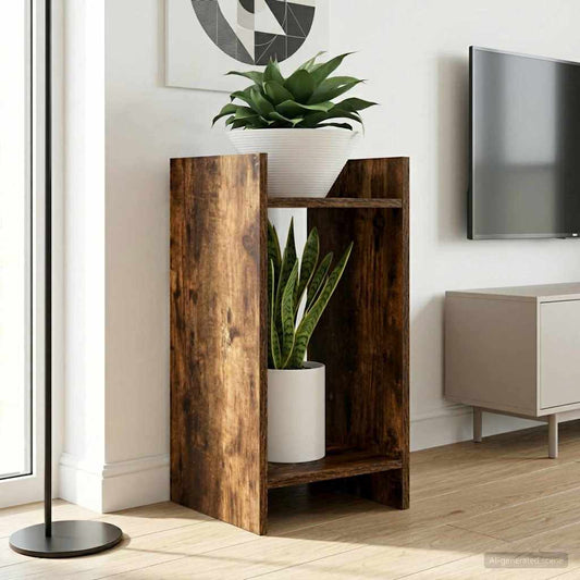 Plant Stand 2 pcs Smoked Oak 30 x 30 x 60 cm Engineered Wood