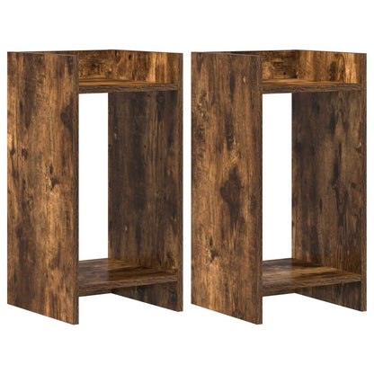 Plant Stand 2 pcs Smoked Oak 30 x 30 x 60 cm Engineered Wood