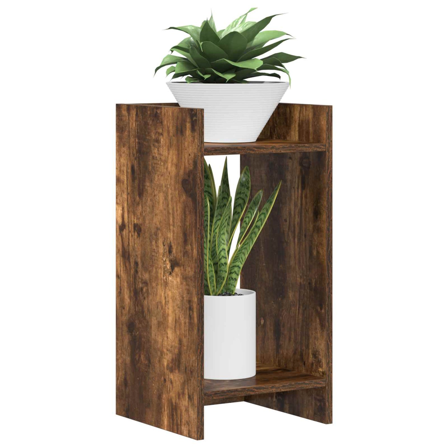 Plant Stand 2 pcs Smoked Oak 30 x 30 x 60 cm Engineered Wood