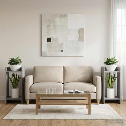 Plant Stand 2 pcs Grey Sonoma 30 x 30 x 60 cm Engineered Wood