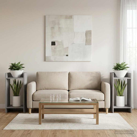 Plant Stand 2 pcs Grey Sonoma 30 x 30 x 60 cm Engineered Wood