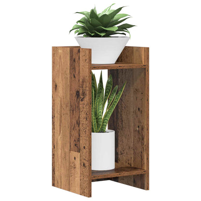 Plant Stand with Shelf Old Wood 30 x 30 x 60 cm Engineered Wood