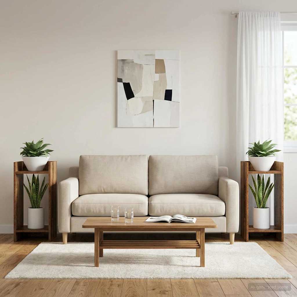 Plant Stand 2 pcs Old Wood 30 x 30 x 60 cm Engineered Wood