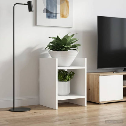 Plant Stand with Shelf White 30 x 30 x 40 cm Engineered Wood