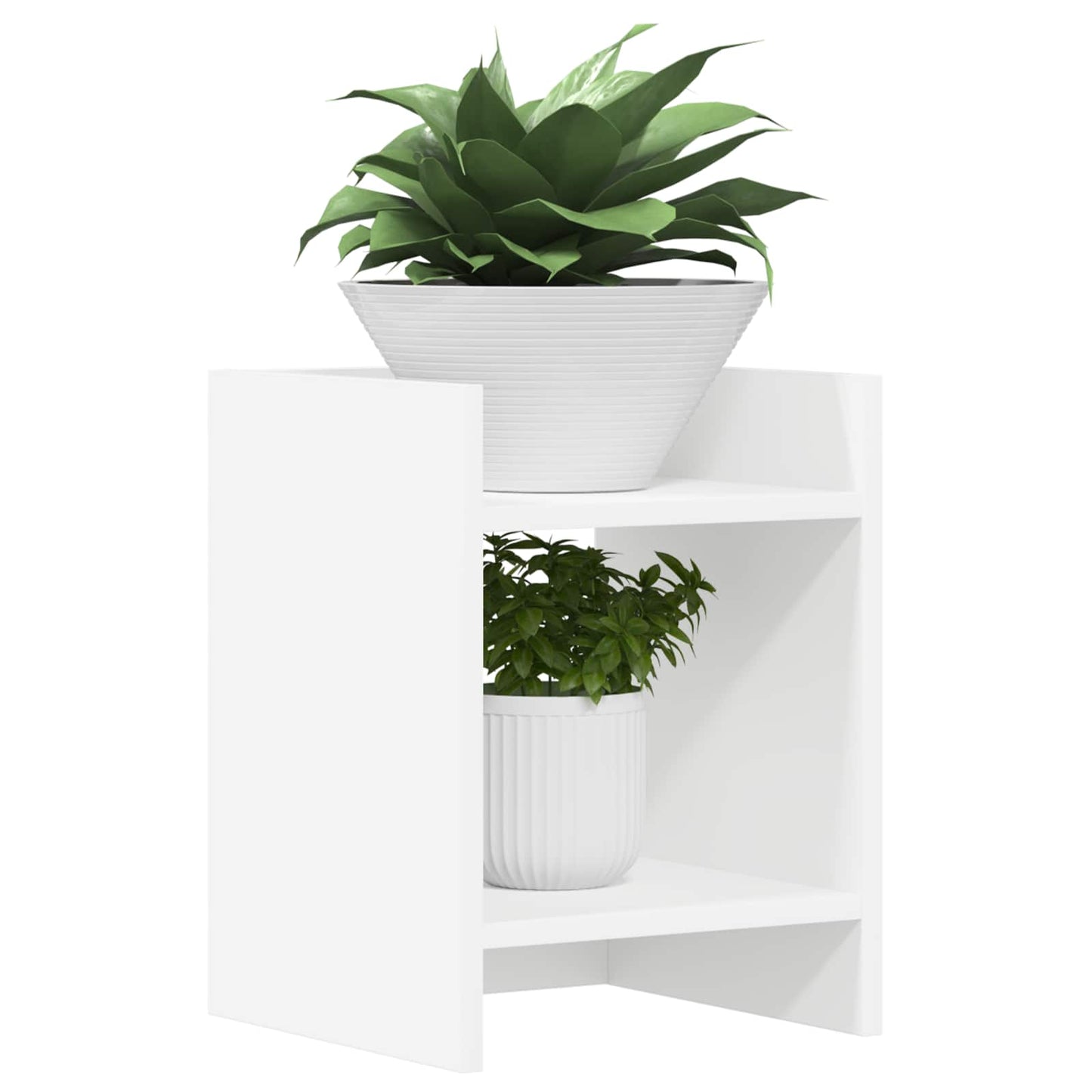 Plant Stand with Shelf White 30 x 30 x 40 cm Engineered Wood