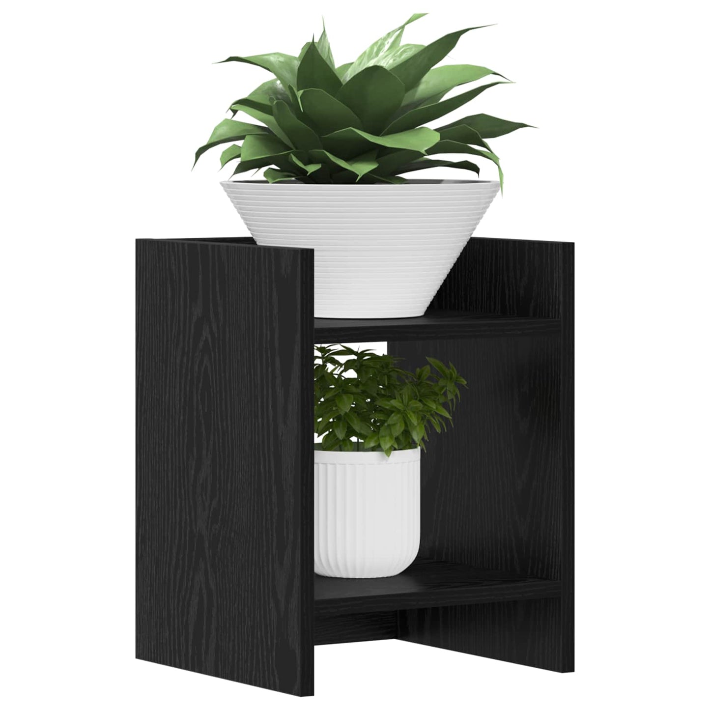 Plant Stand 2 pcs Black Oak 30 x 30 x 40 cm Engineered Wood