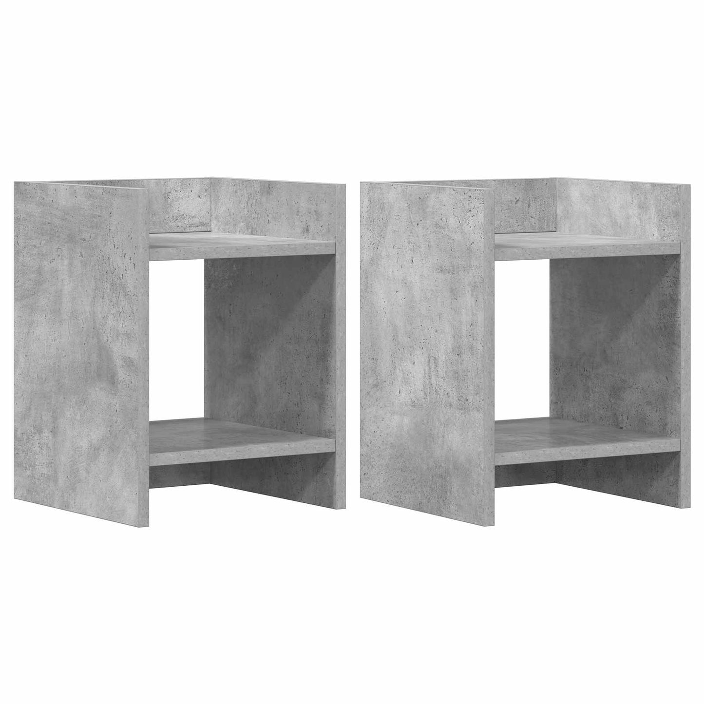 Plant Stand 2 pcs Concrete Grey 30 x 30 x 40 cm Engineered Wood