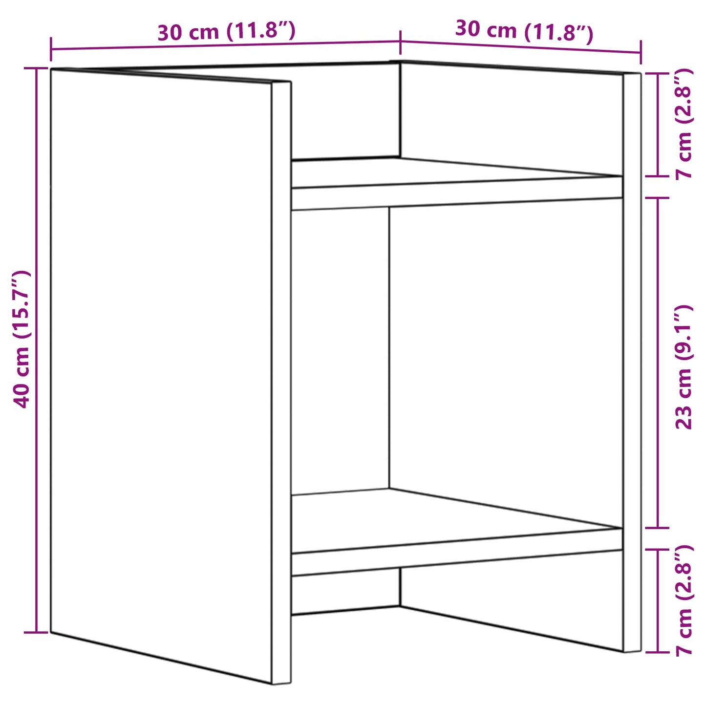 Plant Stand 2 pcs Concrete Grey 30 x 30 x 40 cm Engineered Wood