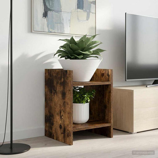 Plant Stand Smoked Oak 30 x 30 x 40 cm Engineered Wood