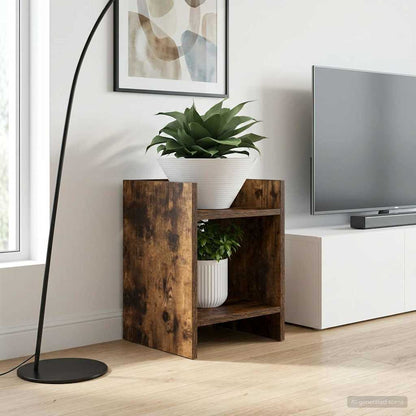 Plant Stand 2 pcs Smoked Oak 30 x 30 x 40 cm Engineered Wood
