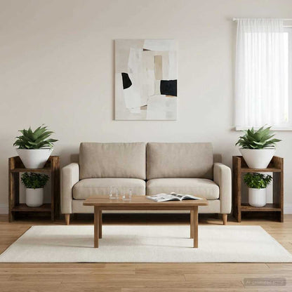 Plant Stand 2 pcs Smoked Oak 30 x 30 x 40 cm Engineered Wood