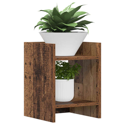 Plant Stand with Shelf Old Wood 30 x 30 x 40 cm Engineered Wood