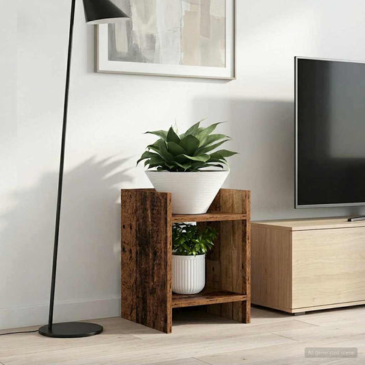 Plant Stand 2 pcs Old Wood 30 x 30 x 40 cm Engineered Wood
