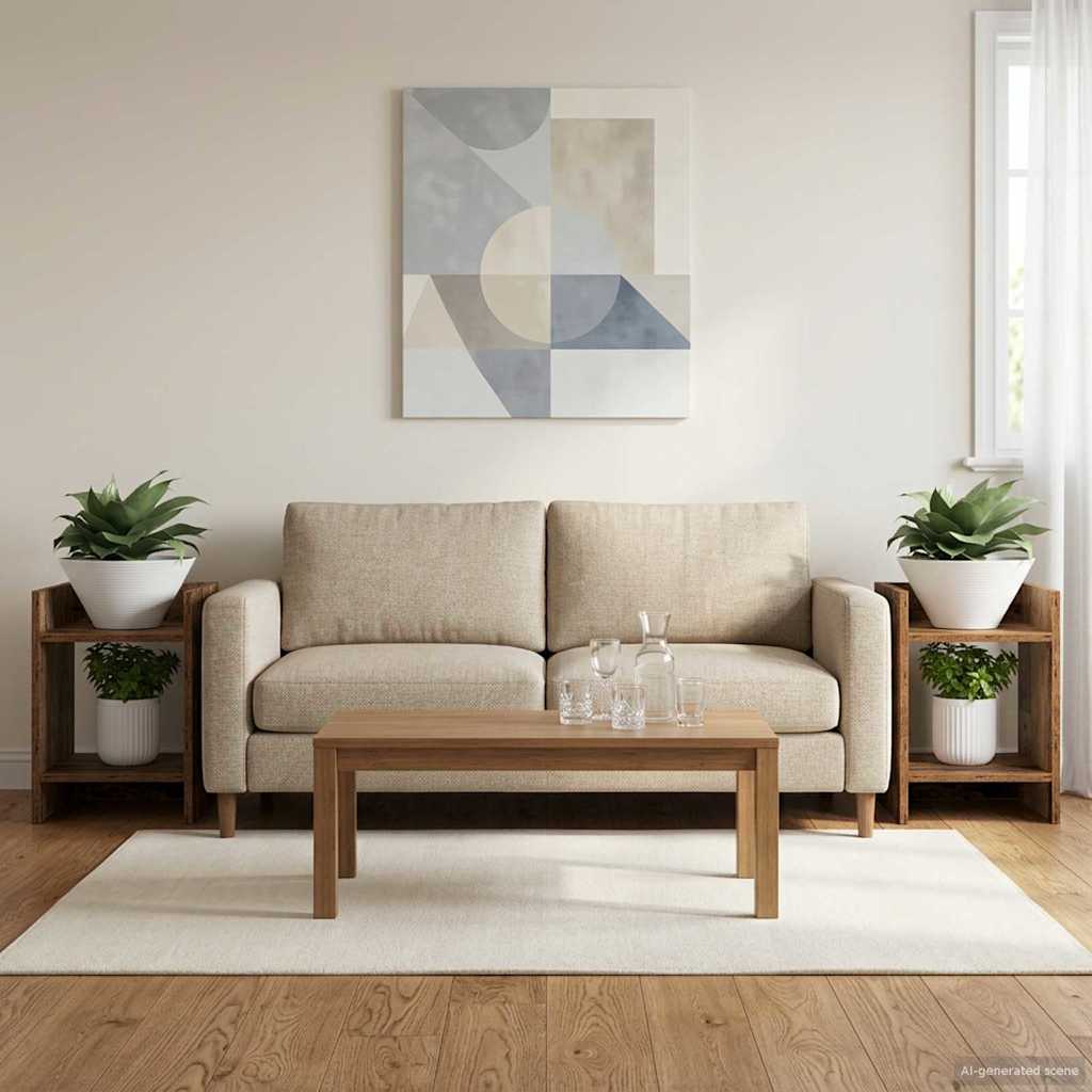 Plant Stand 2 pcs Old Wood 30 x 30 x 40 cm Engineered Wood