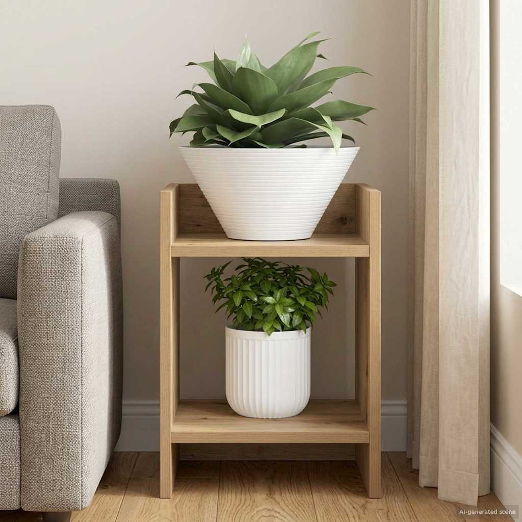 Plant Stand Artisan Oak 30 x 30 x 40 cm Engineered Wood